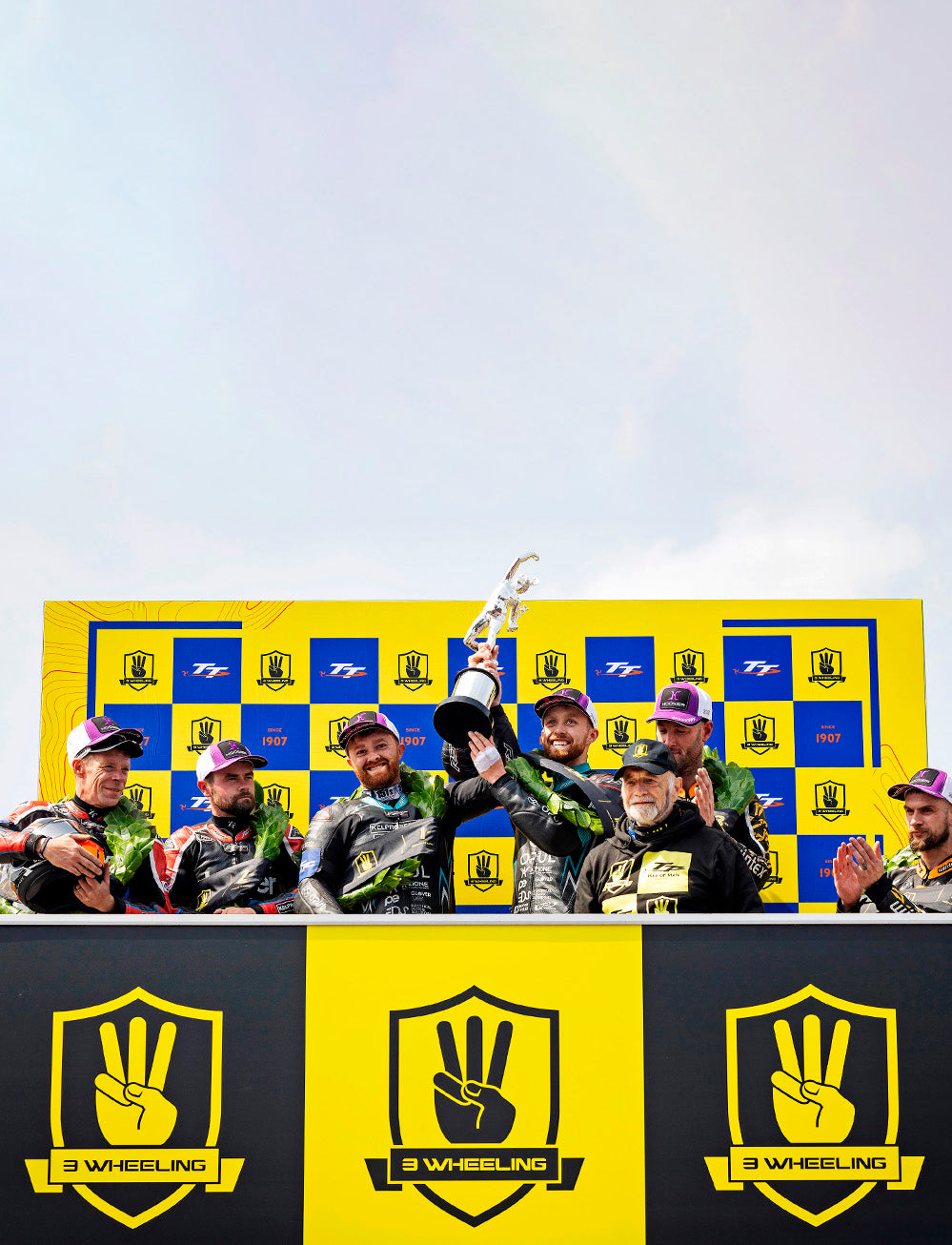 Isle of Man TT Races 2025 3wheeling.media Sidecar TT Race 1 Podium Backdrop